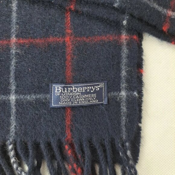 BURBERRY London Vintage Classic Nova Check Knit 100% Cashmere Black SCARF - Picture 5 of 7